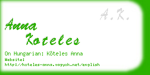 anna koteles business card