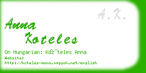 anna koteles business card